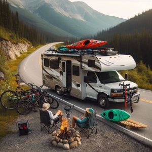 RV with roof rack